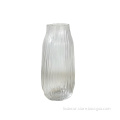 hand blown embossed decorative transparent flower glass vase